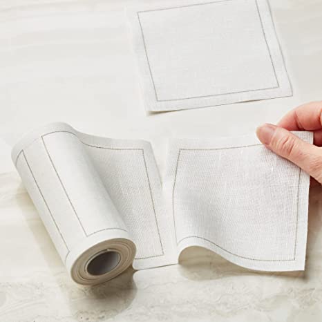 MY DRAP - Cotton Cocktail Coasters/Canape Napkins Roll of 50 x (11 x 11cm)