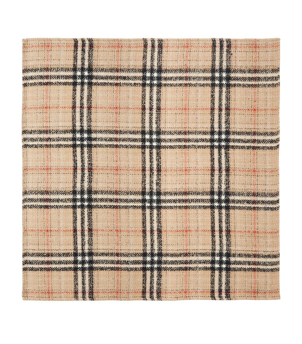 BURBERRY -  Cashmere-Silk Check Blanket (134cm x 134cm)